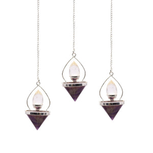 Lantern of Life Pendulum - Amethyst & Rock Quartz