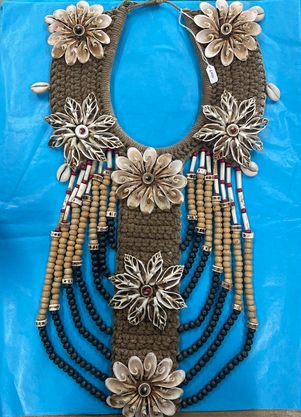 Elaborate Woven Shell Necklace - Natural