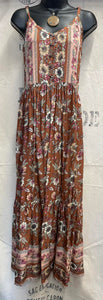 Strappy Maxi Dress - Caramel Floral