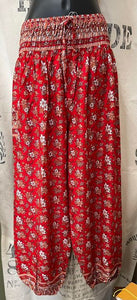 Red Floral Print Pants