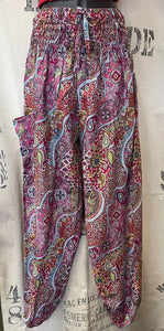 Paisley Print Pants - Pinks