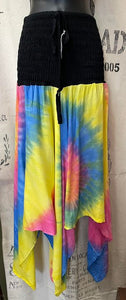 Tie Dye Elasticated Dress/Skirt - Rainbow