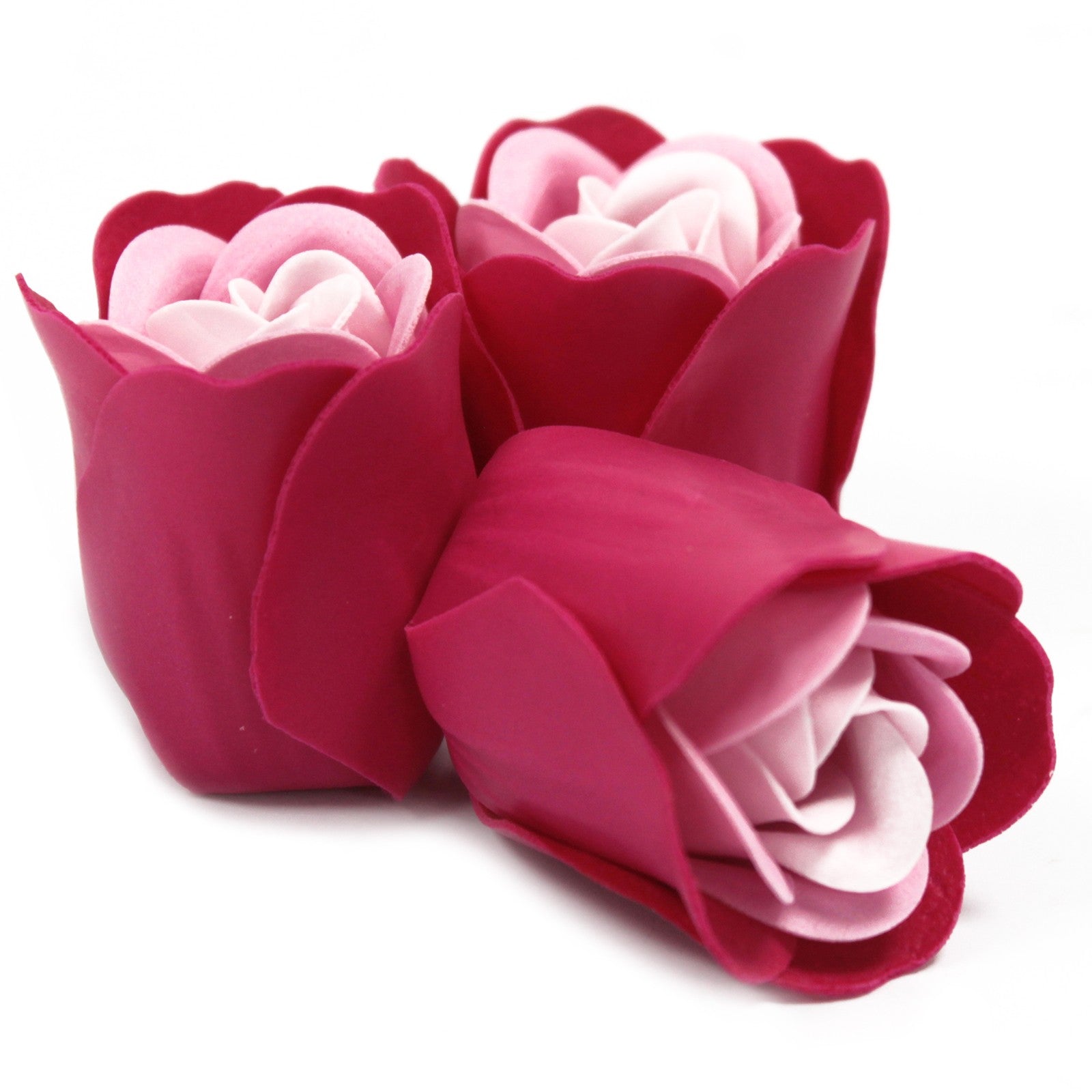 Soap Flower Heart Box - 3 Pink Roses