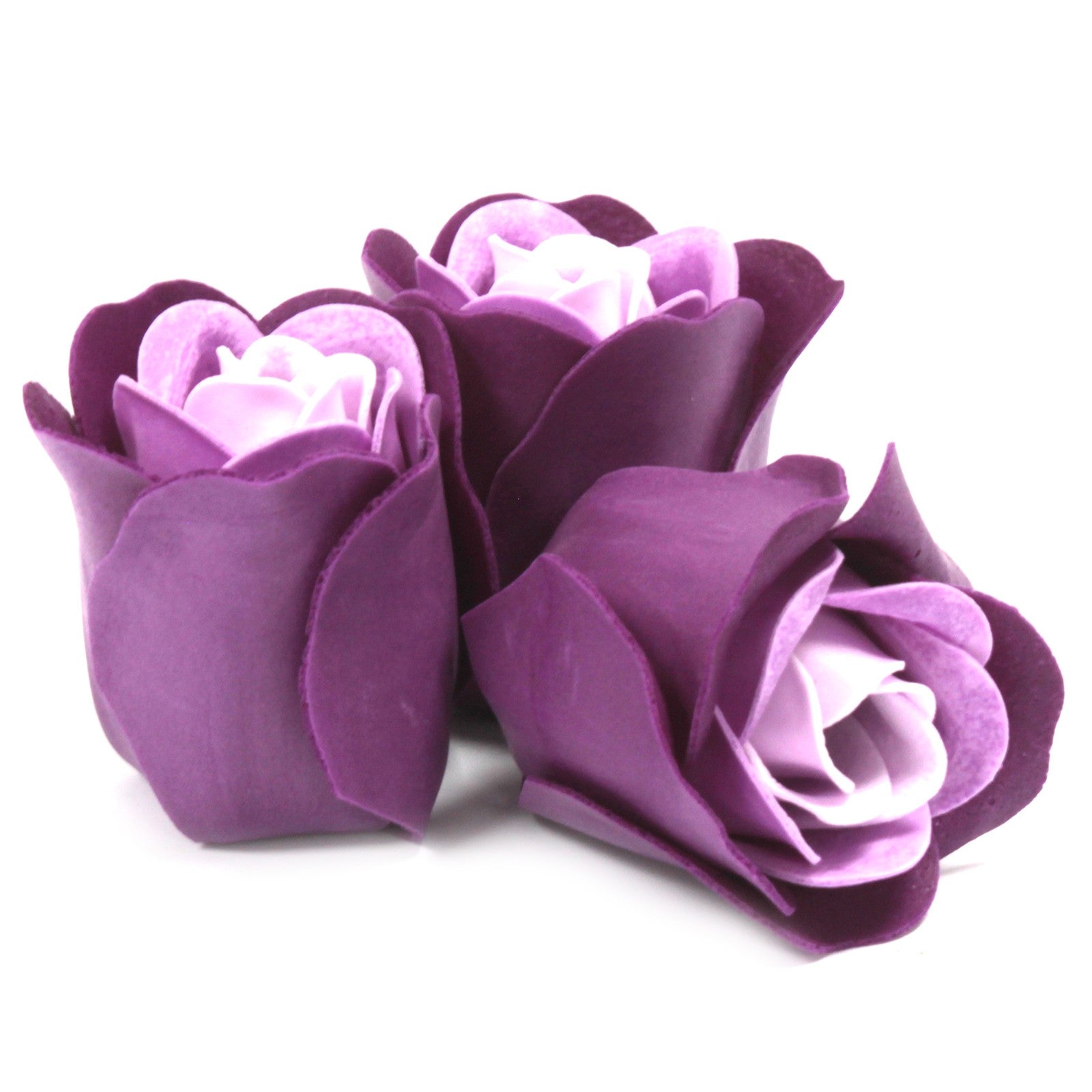 Soap Flower Heart Box - 3 Lavender Roses