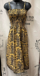 Strappy Brown Bali Print Dress