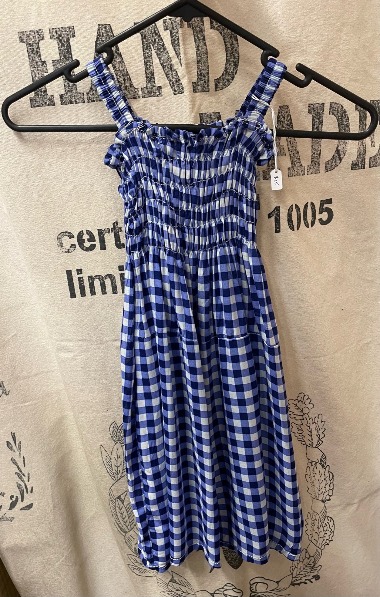 Girls Dress - Blue check