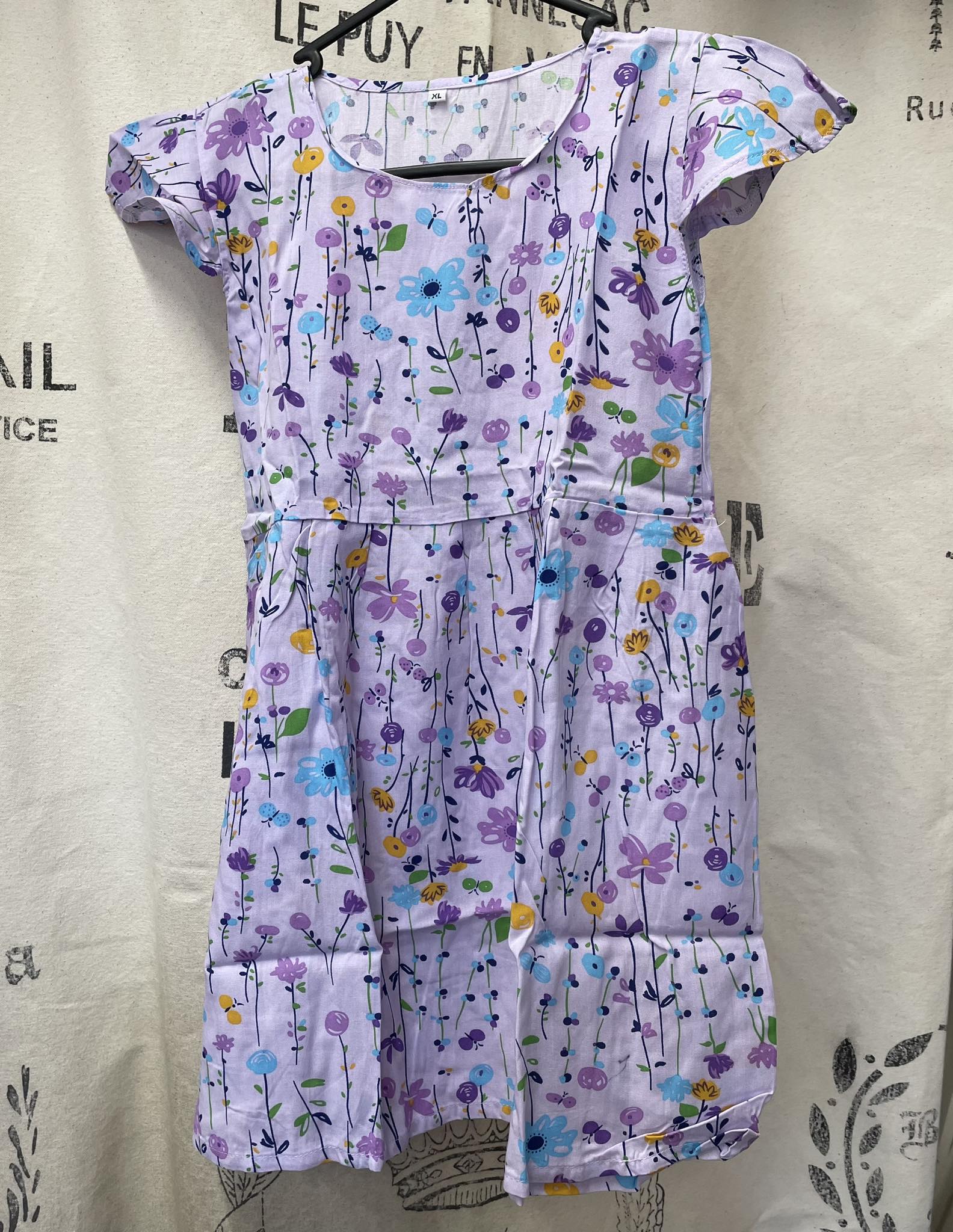 Girls Dress - Lilac Floral Print