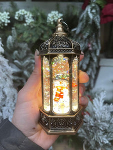 LED Lamp with Snowman 14cm