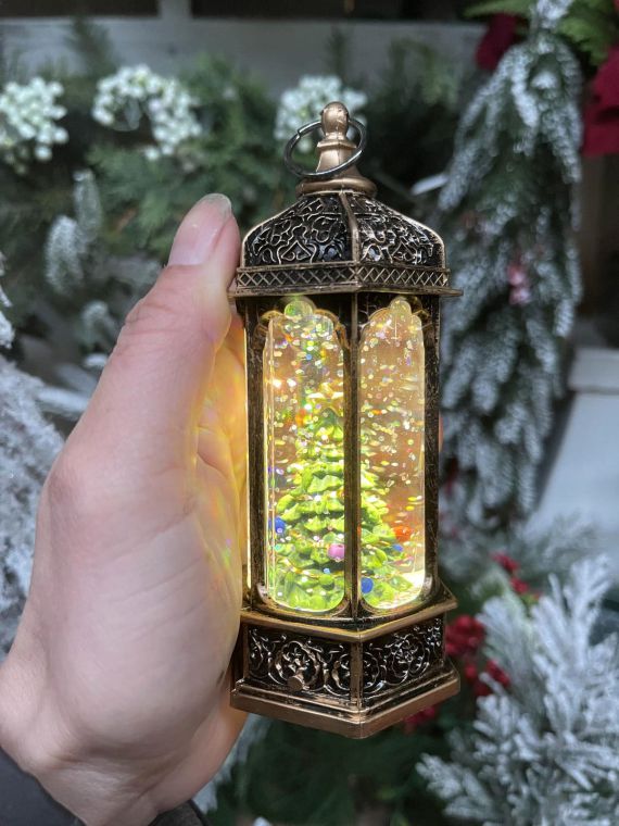 LED Lamp with Christmas Tree 14cm