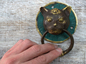 Brass Door Knocker - Cats Head