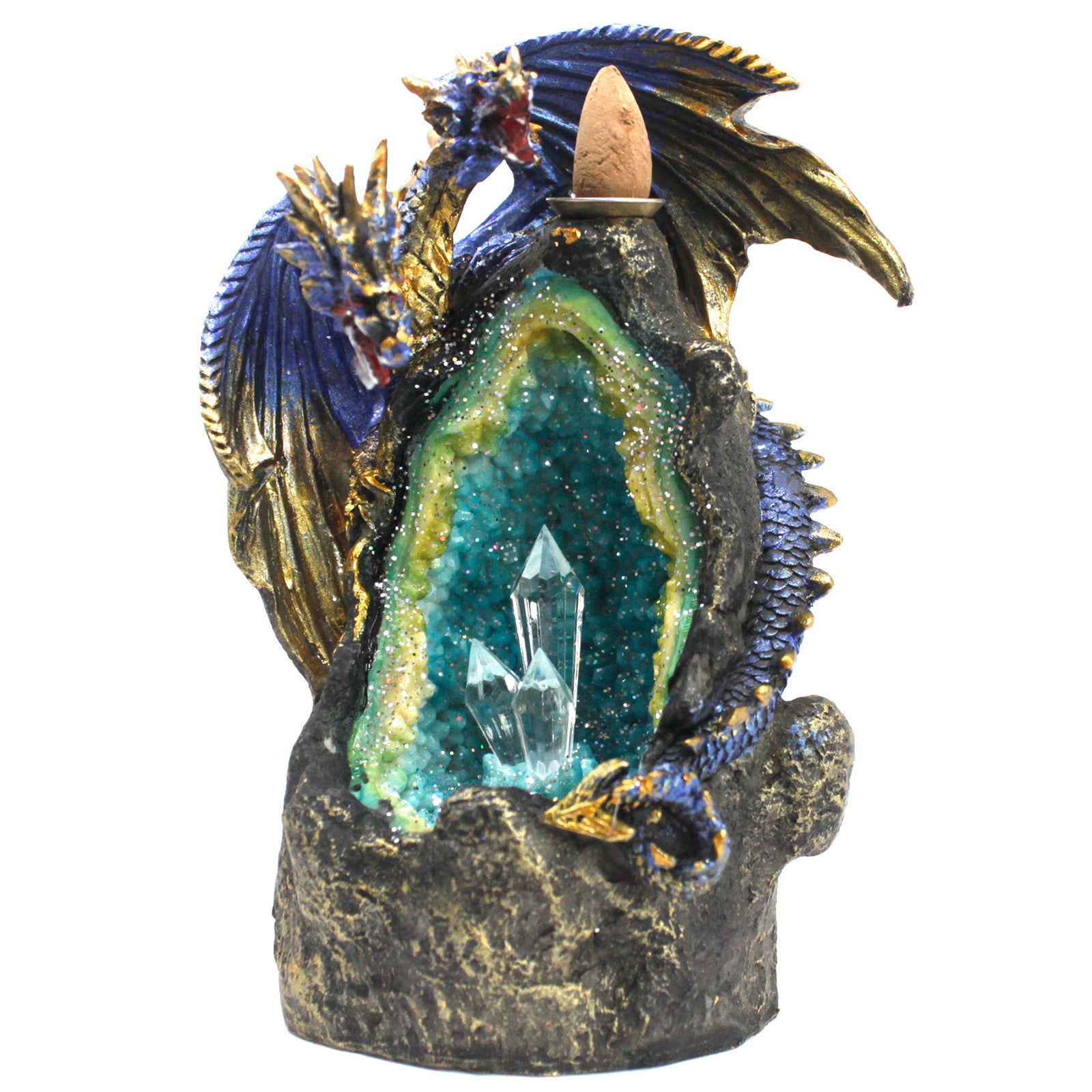 Back Flow Incense Burner - Dragon with Crystal Cave LED