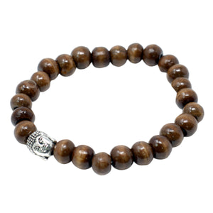 Brown Wood Beads & Buddah Bangle