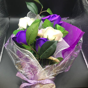 Medium Soap Flower Bouquet - Purple Theme