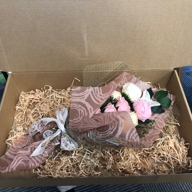 Mothers Day Soap Flower Luxury Pastel Bouquet in a Box