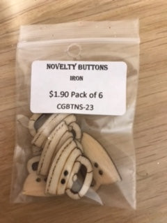 Novelty Buttons - Irons Pack of 6