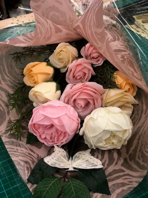 Mothers Day Soap Flower Luxury Pastel Bouquet in a Box