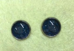 Glass Stud Earring - Dark Blue