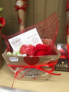 Small Gift Box - Rose Paper Soap & Red Soap Flower