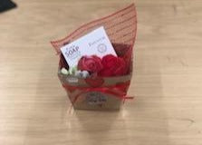 Small Gift Box - Rose Paper Soap & Red Soap Flower