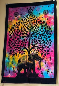 Cotton Wall Art - Elephant Tree