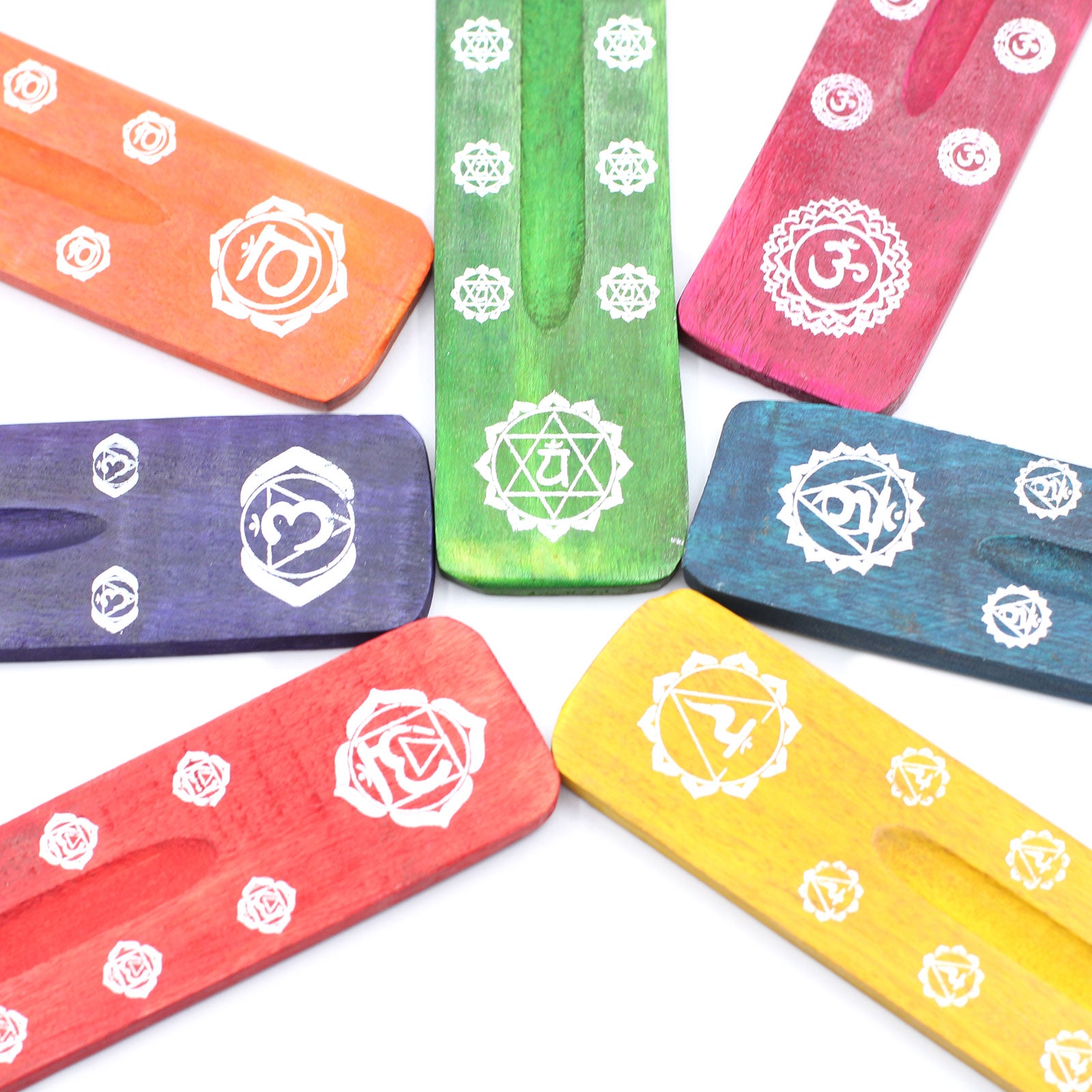 Assorted Colours & Designs Chakra Ashcatchers - Wood