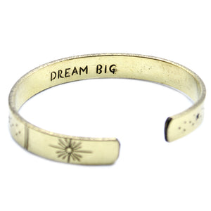 Inspiration Bracelet - Brass Sunrise, Galaxy, Stars, Earth