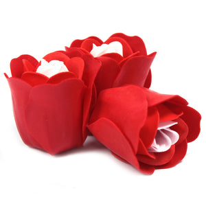 Soap Flower Heart Box - 3 Red Roses