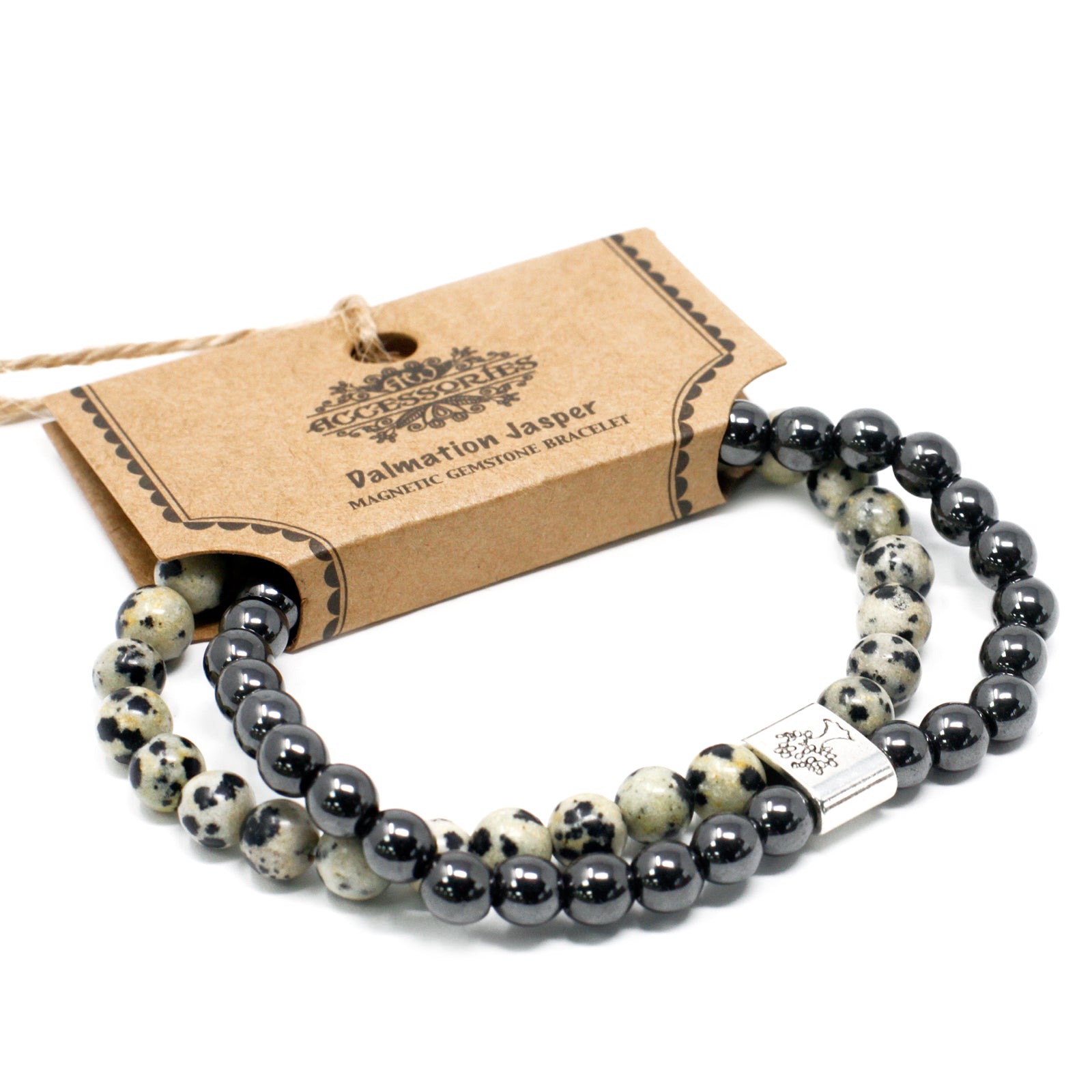 Magnetic Gemstone Bracelet - Dalmatian Jasper Chakra