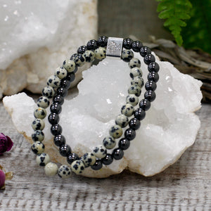Magnetic Gemstone Bracelet - Dalmatian Jasper Chakra