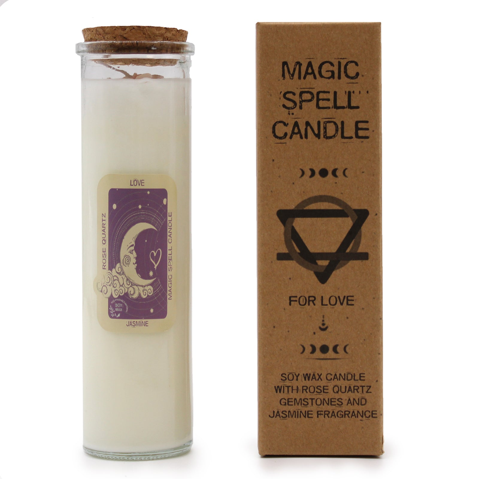Magic Spell Candle - Love - Rose Quartz and Jasmine