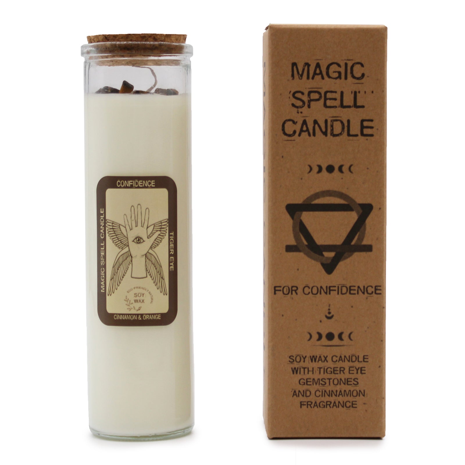 Magic Spell Candle - Confidence - Tiger Eye and Cinnamon & Orange
