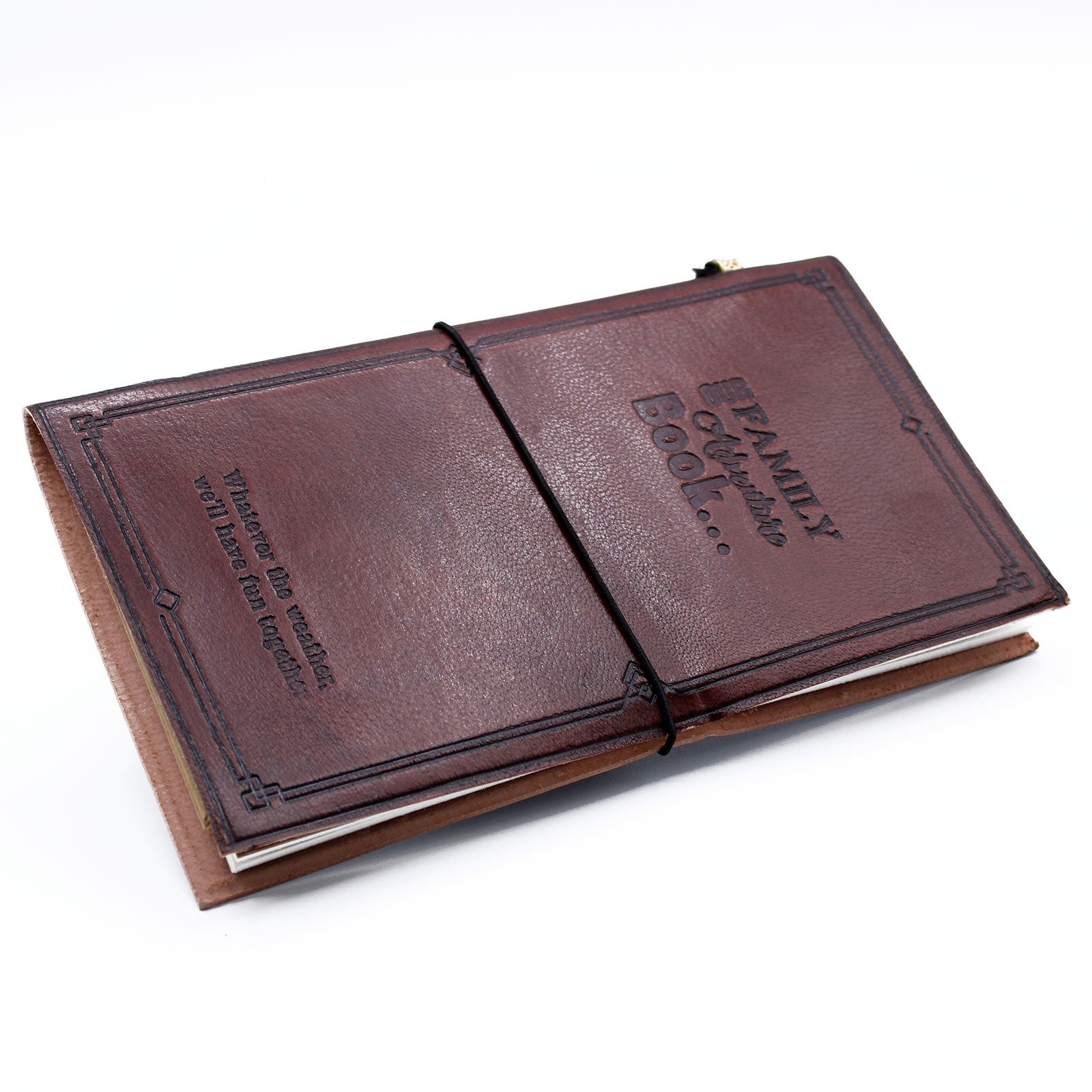 Handmade Leather Journal - Our Family Adventure Book - 80 Pages