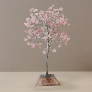 Gemstone Tree with Orgonite Base - Rose Quartz 160 Stone