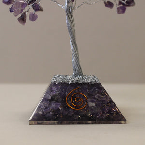 Gemstone Tree with Orgonite Base - Amethyst 160 Stone
