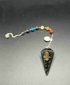 Orgonite Power Chakra Pendulum - Hamsa