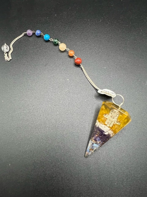 Orgonite Power Chakra Pendulum - Hamsa