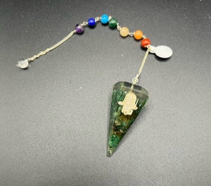 Orgonite Power Chakra Pendulum - Hamsa