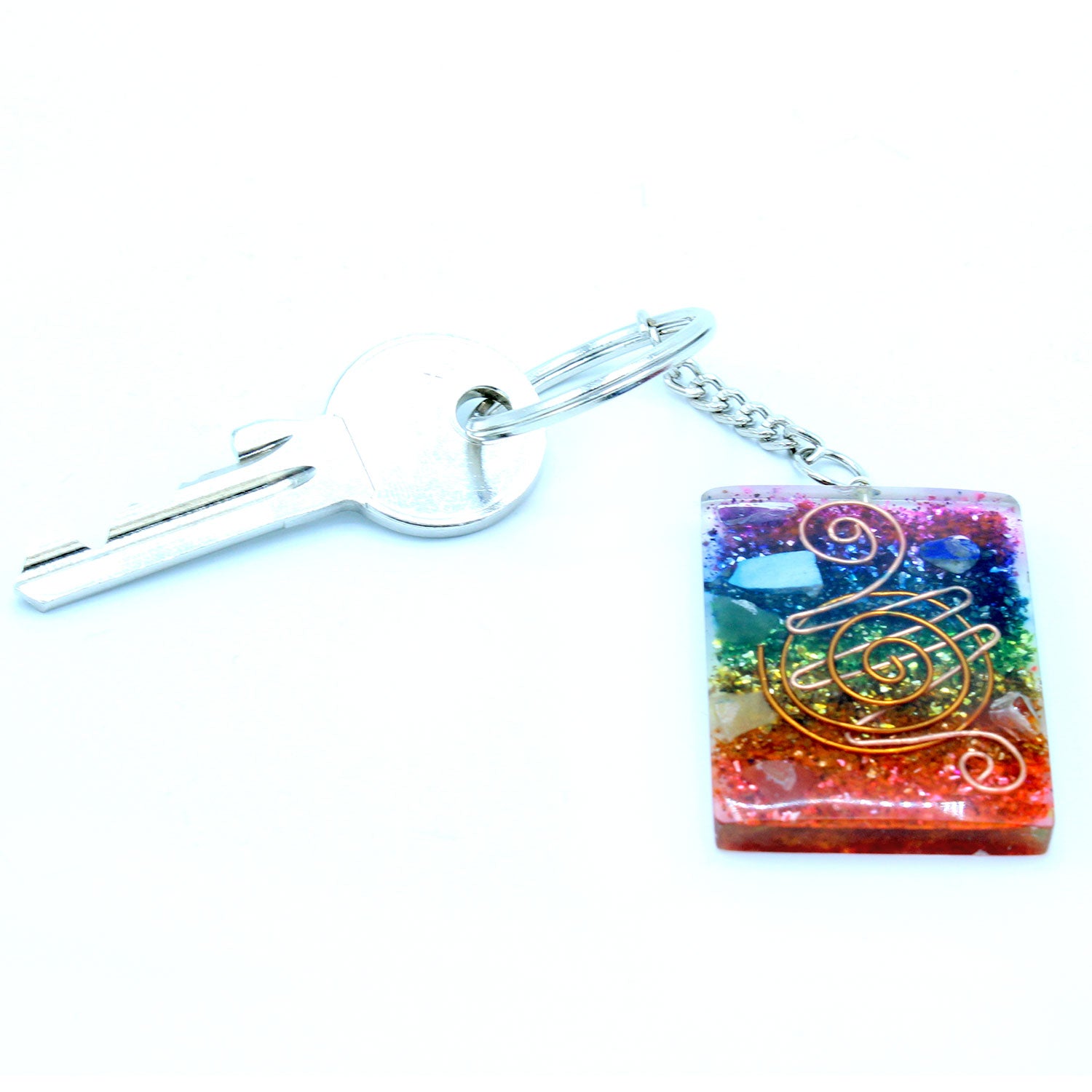 Orgonite Power Keyring - Home Protect Copper and Chakra