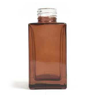 100ml Square Long Reed Diffuser Bottle with Silver Top - Amber