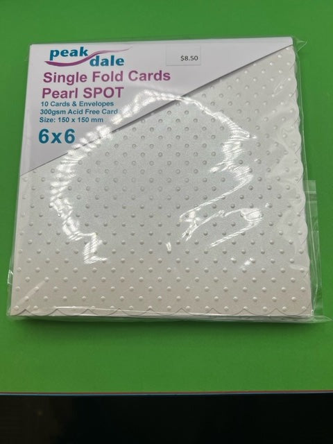 Singlefold Cards 6*6 PEARL Spot (10)
