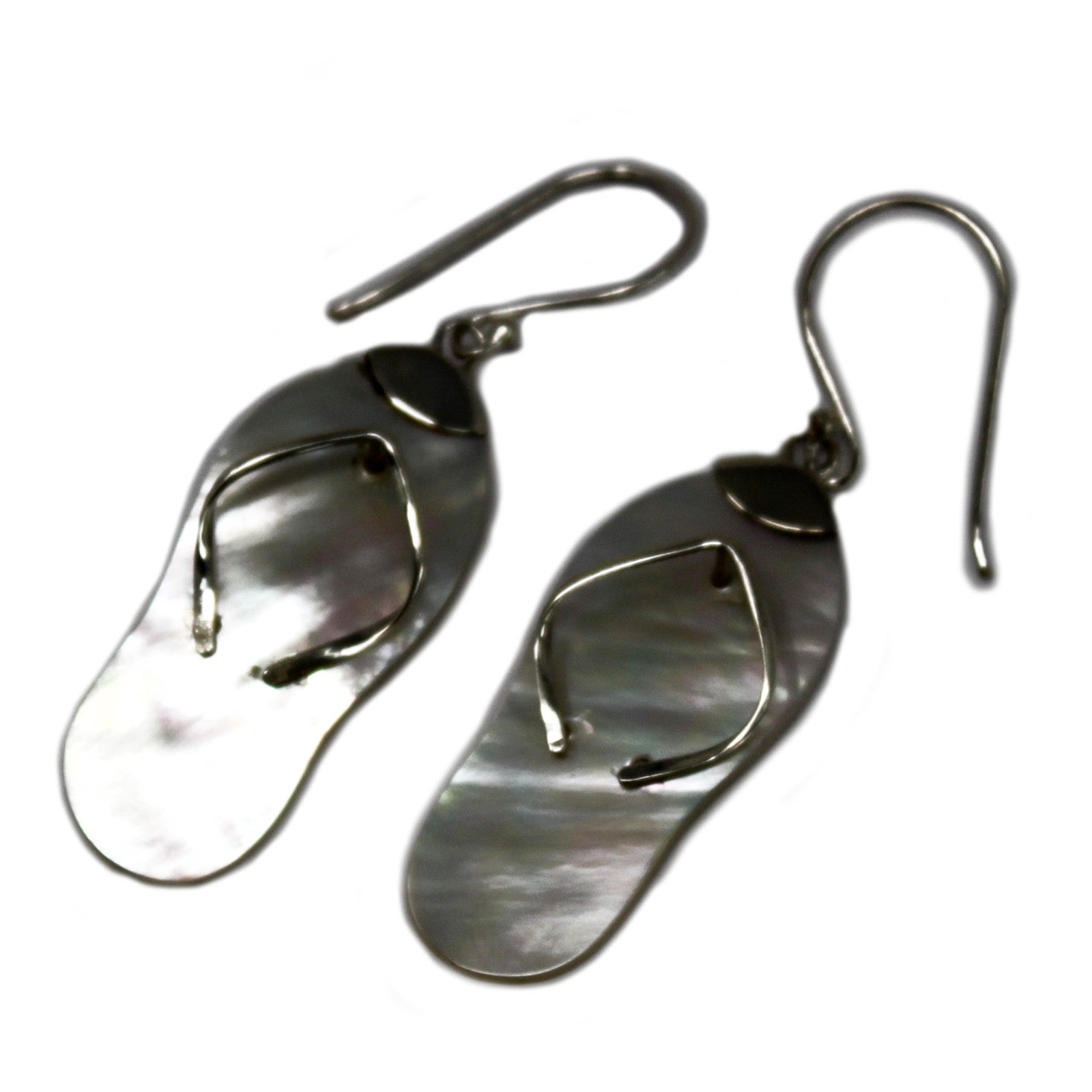 Shell & Silver Earrings - Flip Flops - Mother of Pearl