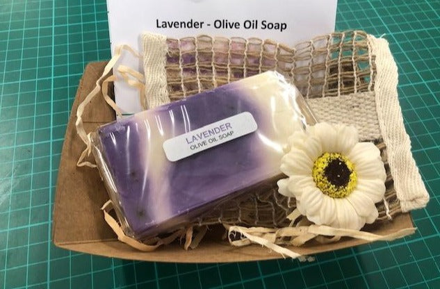 Soap Gift Tray - Artisan Olive Oil Soap and Jute Bag