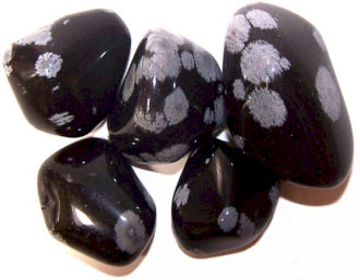 Tumble Stone - Obsidian Snowflake