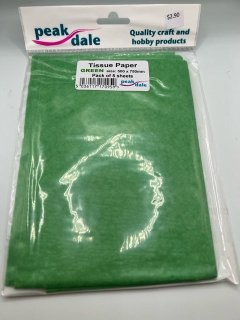 Tissue Paper Green (Pack of 5)