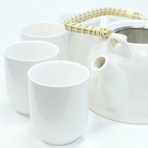 Herbal Teapot Set - Classic White