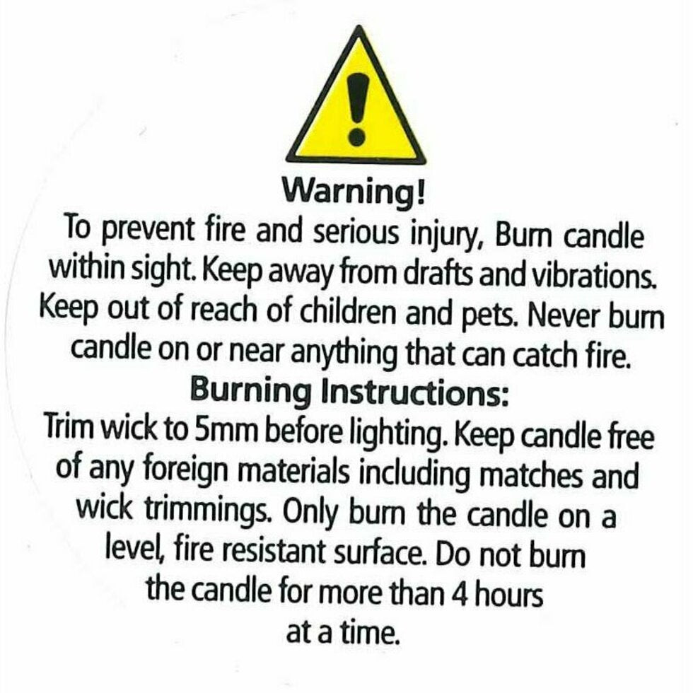 Candle Warning Labels 35mm dia (10)