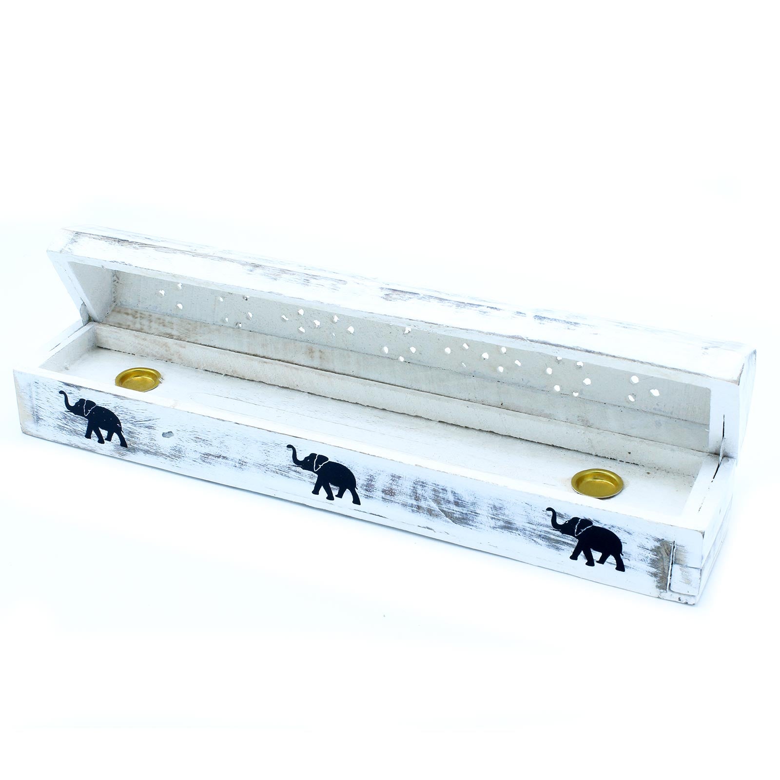 White Washed Incense Holder - Smoke Box