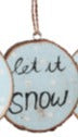 Let it Snow - Hand Painted Log Xmas Decor