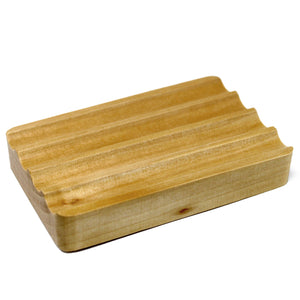 Hemu Wood Corrugated Soap Dish
