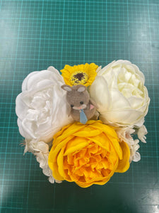 Soap Flower Box - Yellow/White